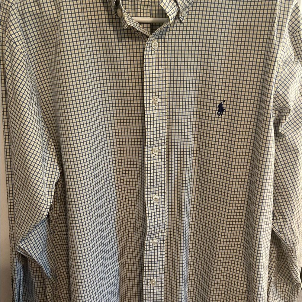 Ralph Lauren Blue and Yellow Dress Shirt Classic Style